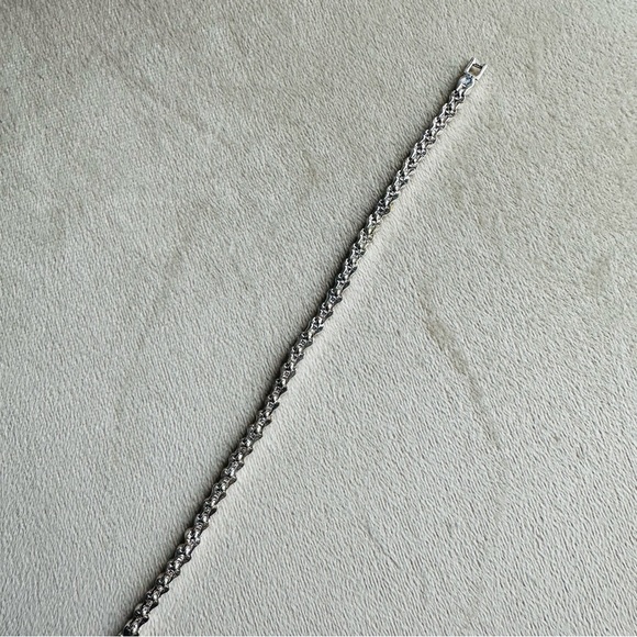 Silver Tone Bezel Set Tennis Bracelet | Clear Crystal Rhinestone | 7” - Picture 9 of 10